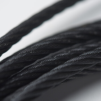 Black coloured steel wire rope